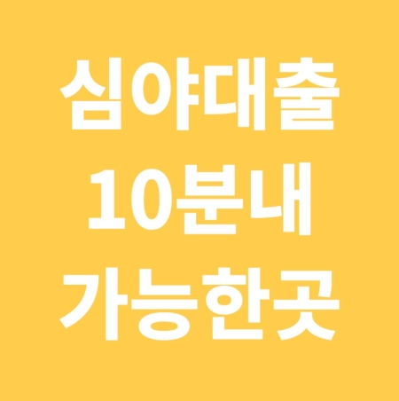 심야대출 10분 가능