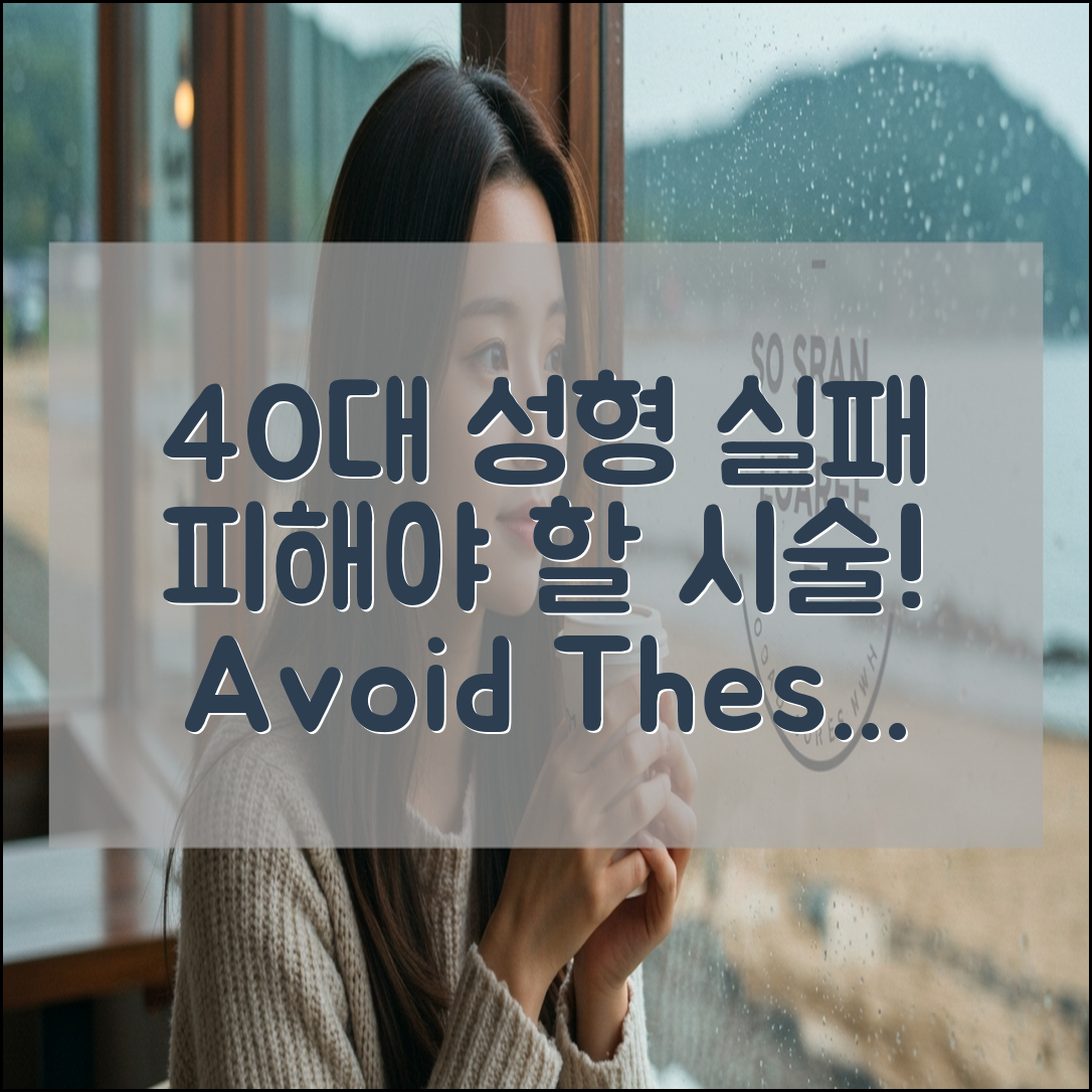 40대 성형 실패 사례와 피해야 할 시술