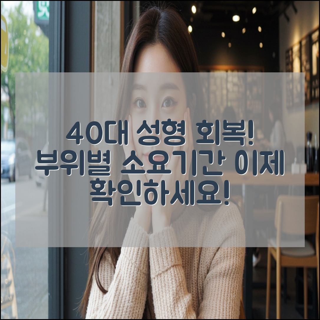 40대 성형 후 회복기간, 부위별로 얼마나 걸릴까?