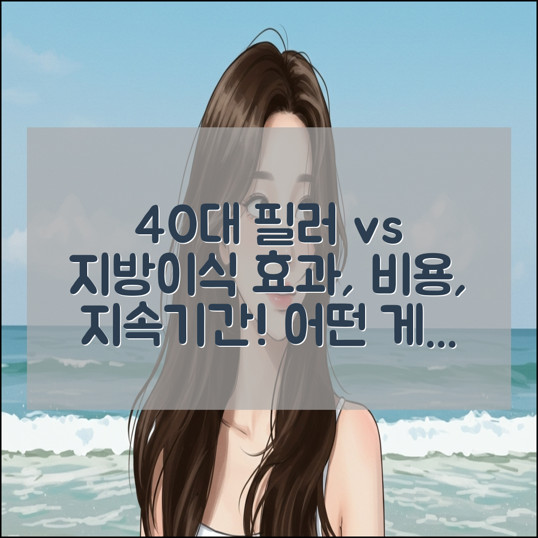 40대 필러 vs 지방이식, 효과·비용·지속기간 비교