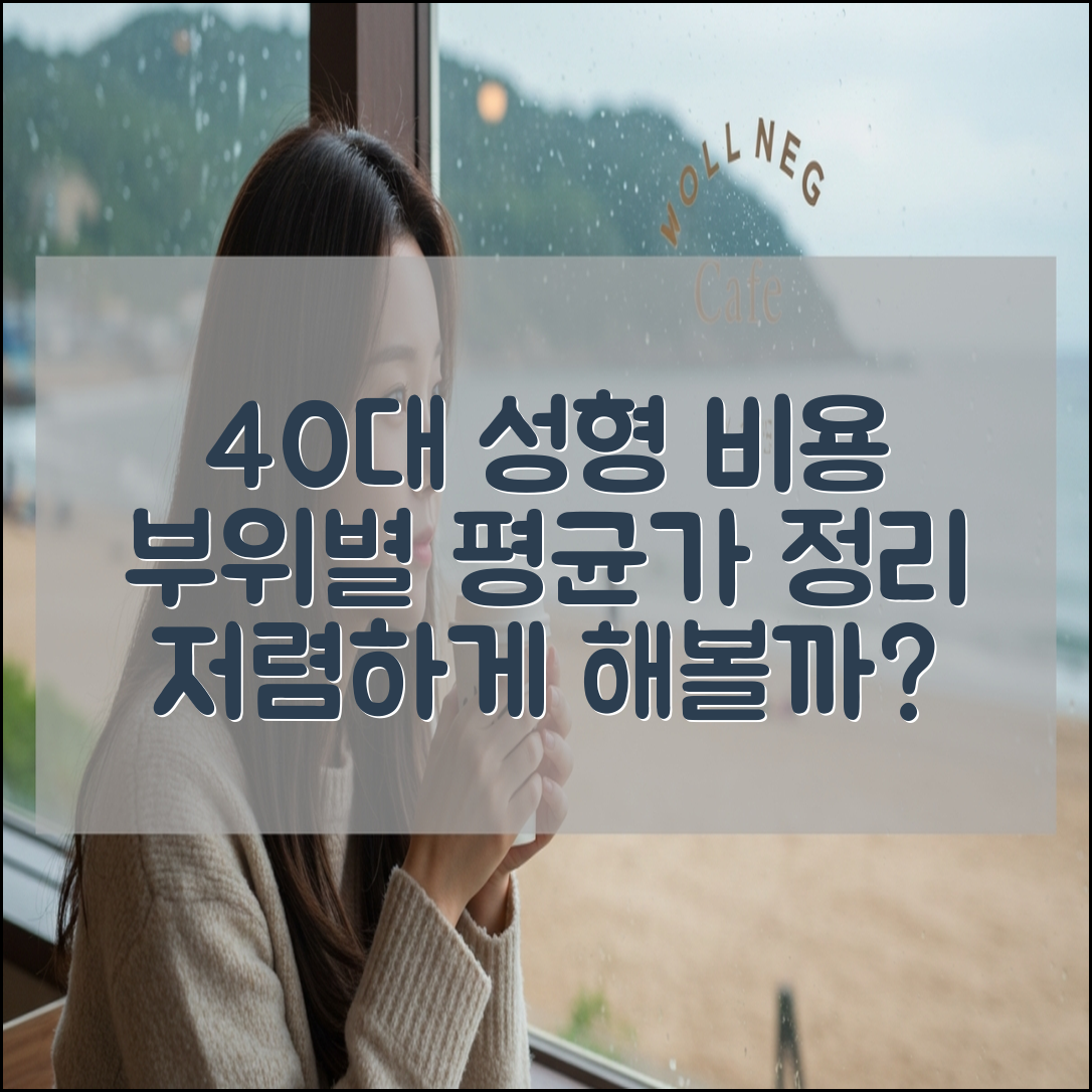 40대 성형 비용 평균, 부위별 가격 정리표
