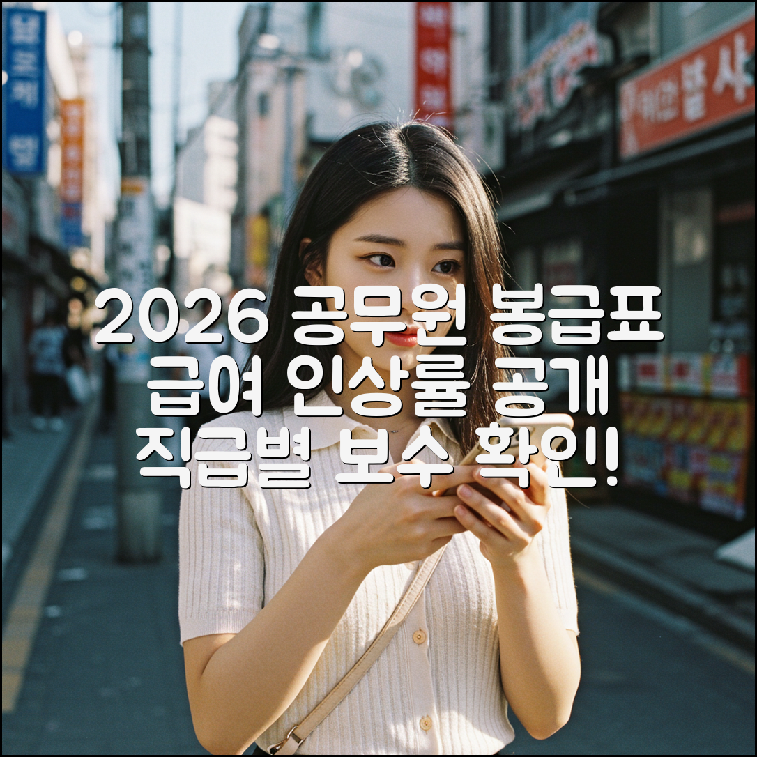 2026년 공무원 봉급표, 급여 인상률과 직급별 보수