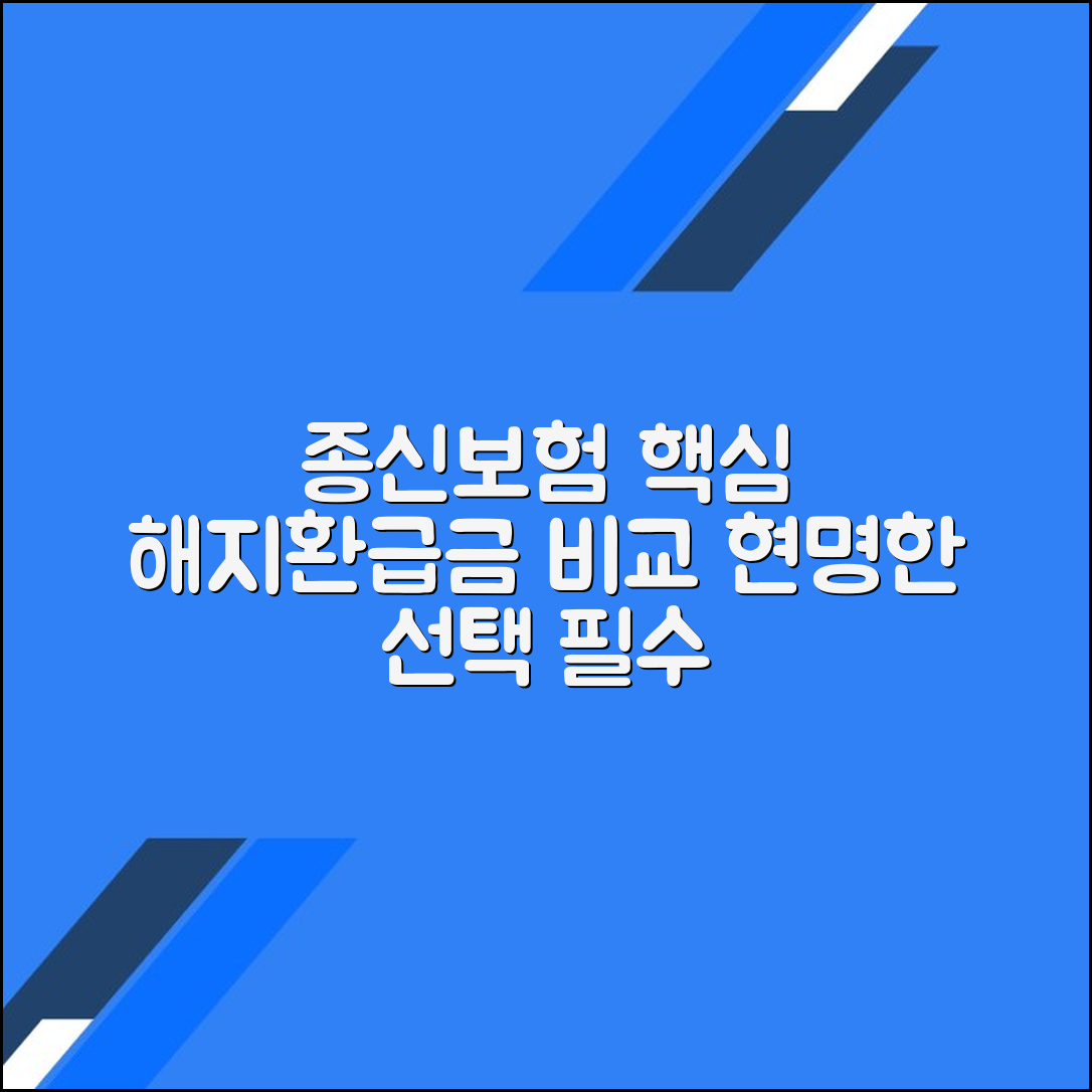 종신보험 해지환급금 및 다양한 상품 비교하기: 선택의 필요성