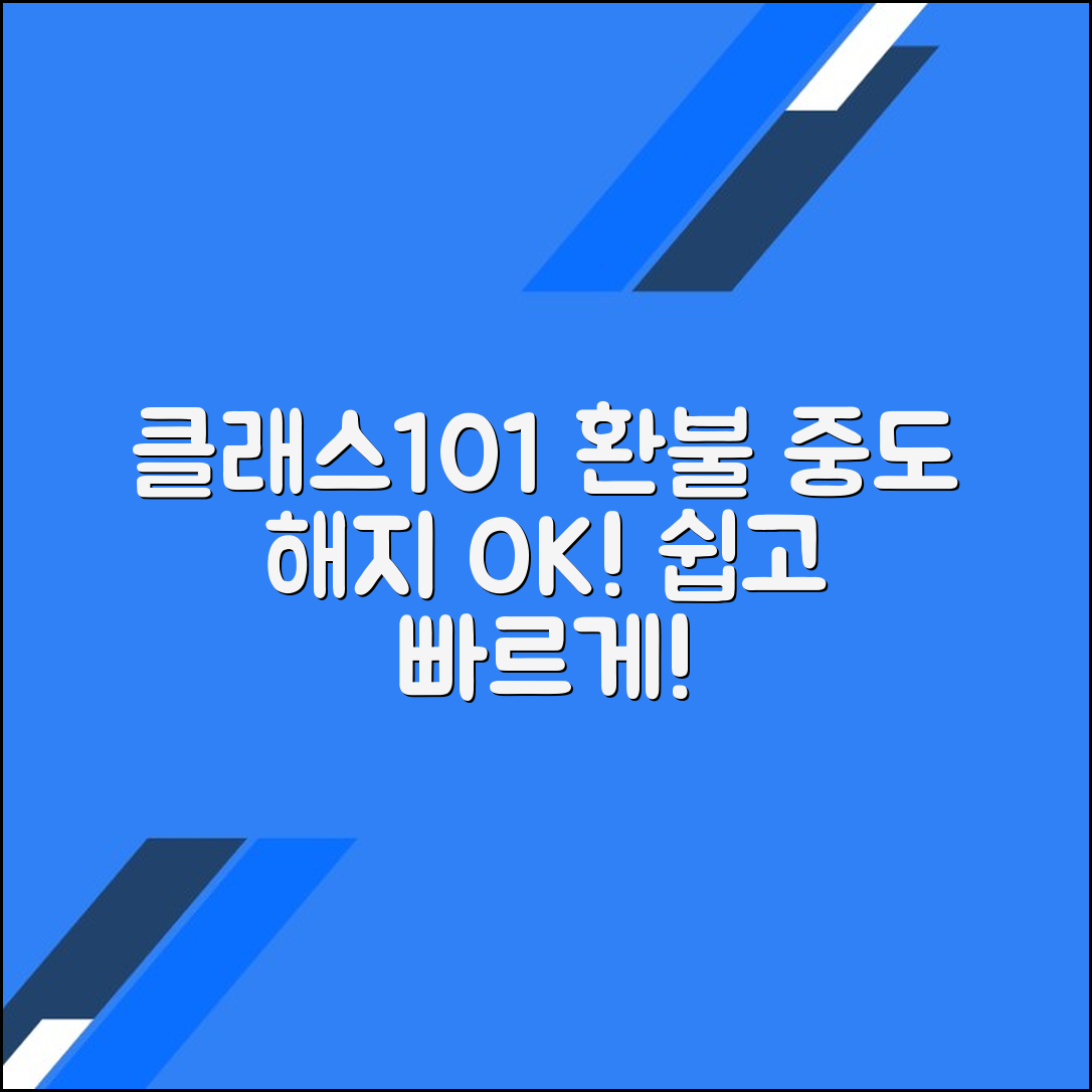 클래스101 구독 클래스 중도 환불 받기