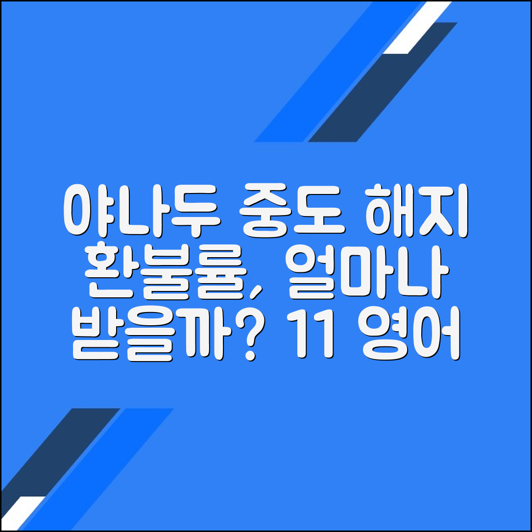 야나두 1:1 영어 중도 해지 시 환불률
