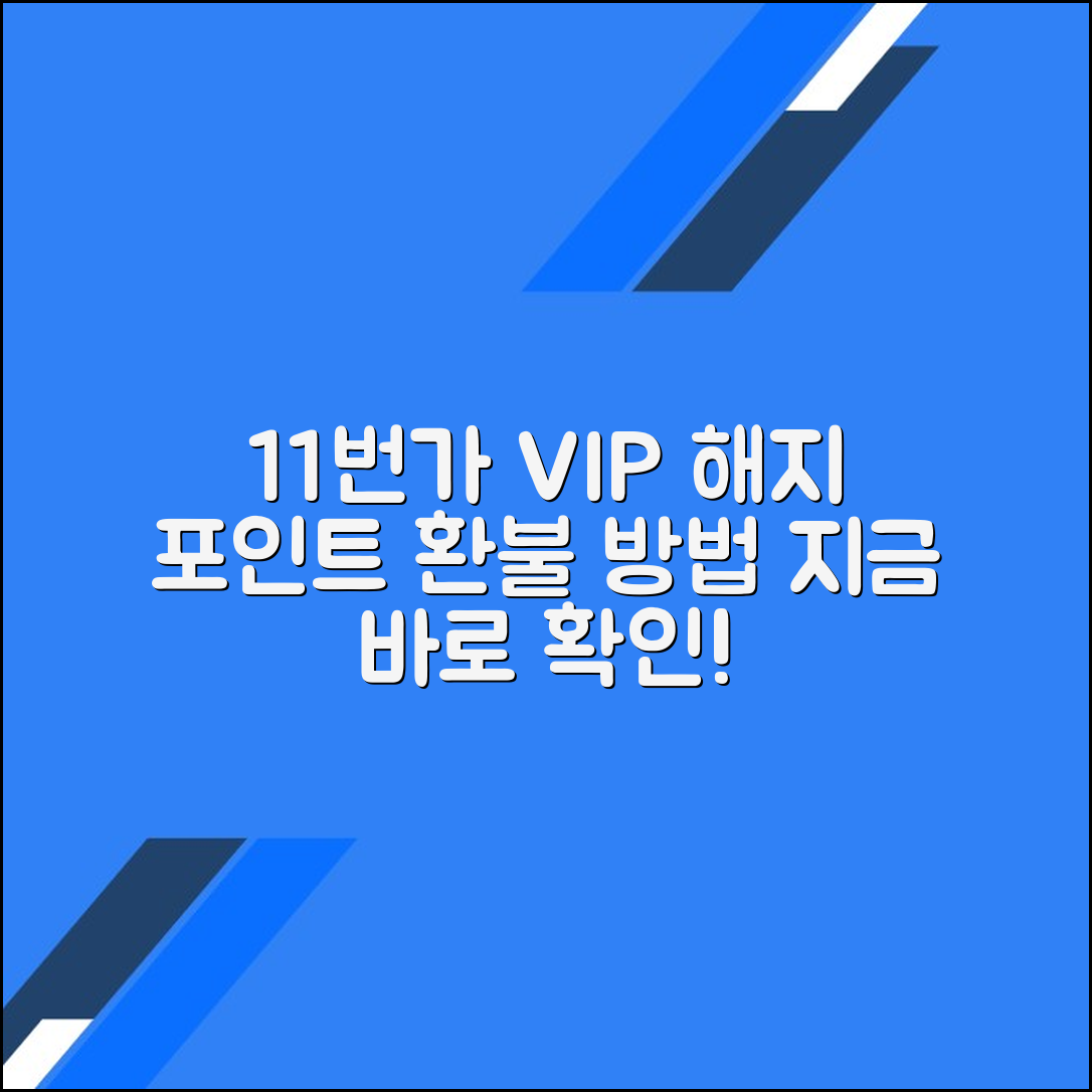 11번가 VIP 멤버십 해지 및 포인트 환불